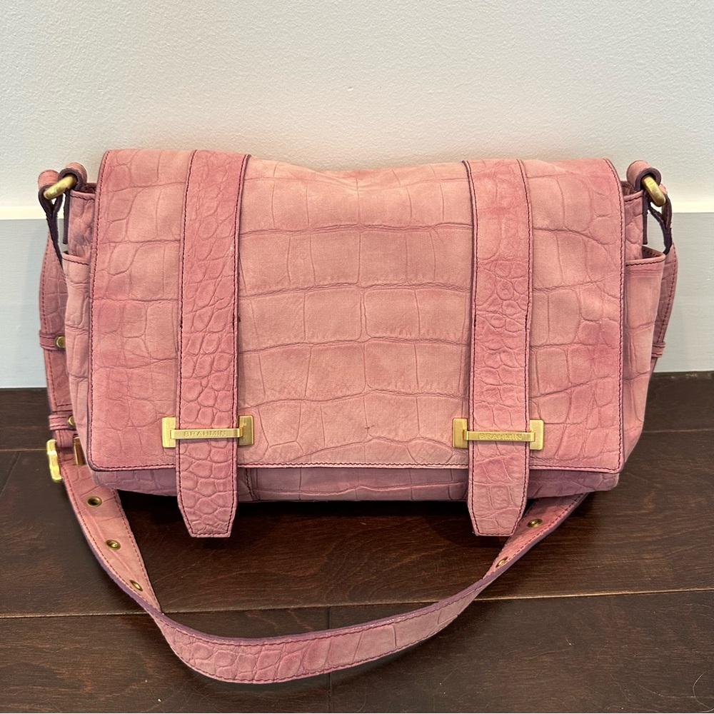 Brahmin one of kind bag. Beautifully made leather pink/lilac bag